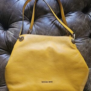 Michael Kors Yellow Leather Shoulder Bag